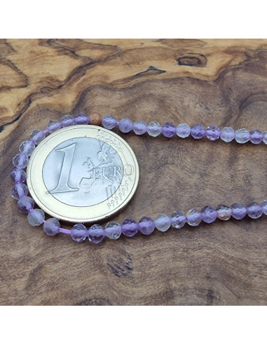 Purple Phantomquarzkette (Amethyst) facettiert 3mm