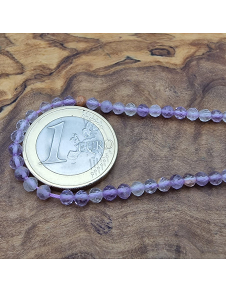 Purple Phantomquarzkette (Amethyst) facettiert 3mm