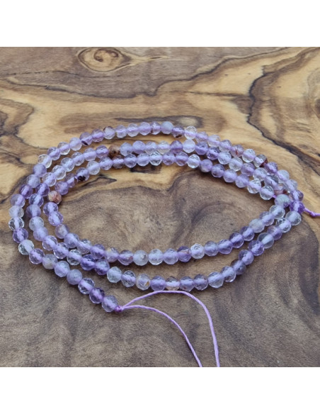 Purple Phantomquarzkette (Amethyst) facettiert 3mm