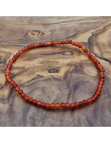Carneol 3mm Armband facettiert