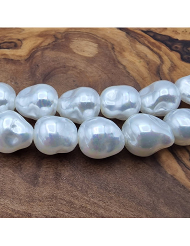 Shellperle Barock weiß 10mm