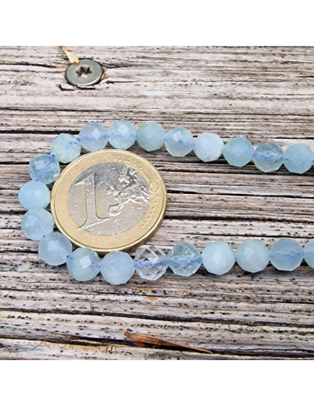 Aquamarinkette facettiert 6mm