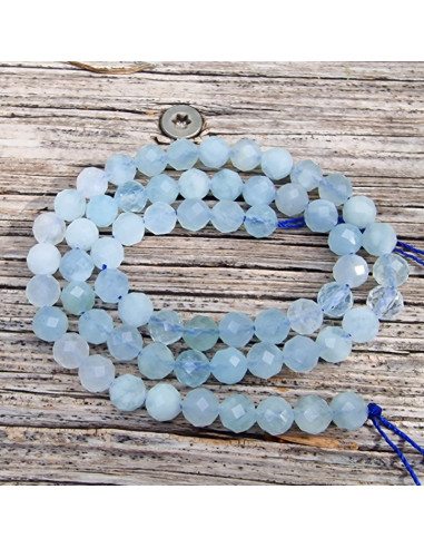 Aquamarinkette facettiert 6mm