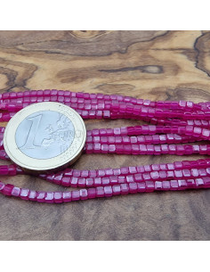 Rubin Kette facettiert 2x2mm farbbehandelt 2