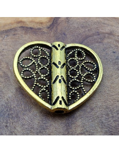 Zwischenteil Herz 19x16mm, Metall Antik Gold