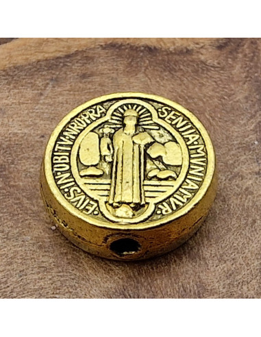 Zwischenteil Saint & Cross 9mm, Metall Antik Gold