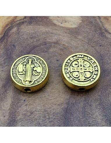 Zwischenteil Saint & Cross 9mm, Metall Antik Gold