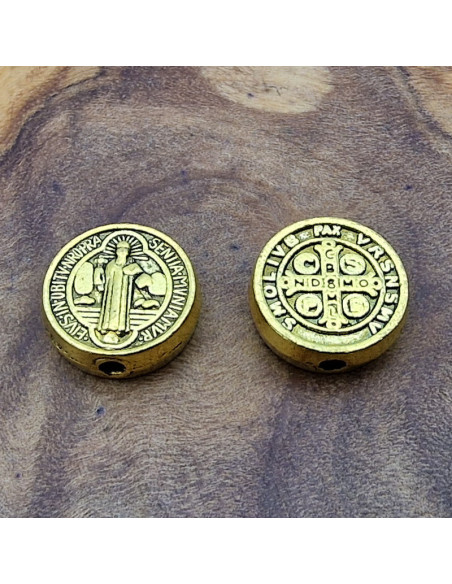 Zwischenteil Saint & Cross 9mm, Metall Antik Gold