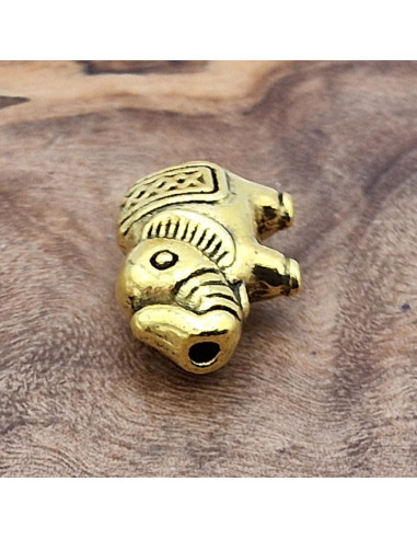 Zwischenteil Elefant, Metall Antik Gold