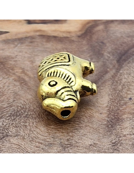 Zwischenteil Elefant, Metall Antik Gold