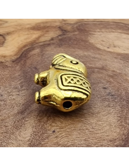 Zwischenteil Elefant, Metall Antik Gold