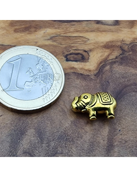 Zwischenteil Elefant, Metall Antik Gold