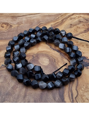 Goldobsidiankette facettiert 6mm twist