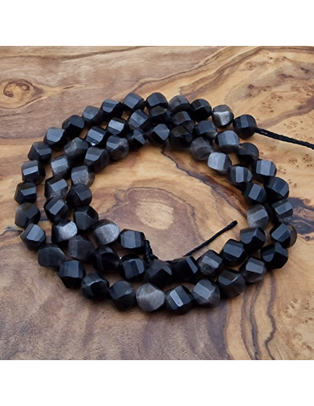 Goldobsidiankette facettiert 6mm twist