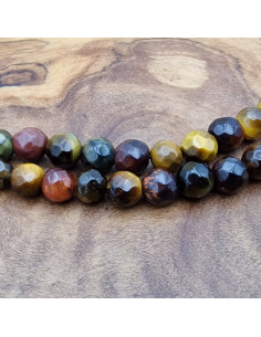 Tigeraugekette Multicolor 4mm facettiert