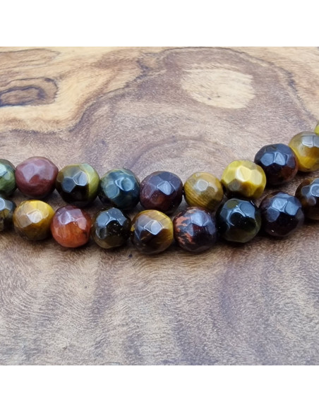 Tigeraugekette Multicolor 4mm facettiert