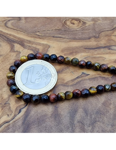 Tigeraugekette Multicolor 4mm facettiert