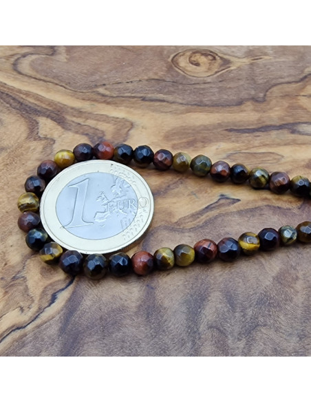 Tigeraugekette Multicolor 4mm facettiert