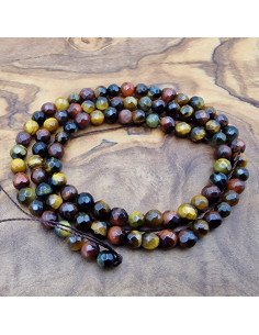 Tigeraugekette Multicolor 4mm facettiert 2