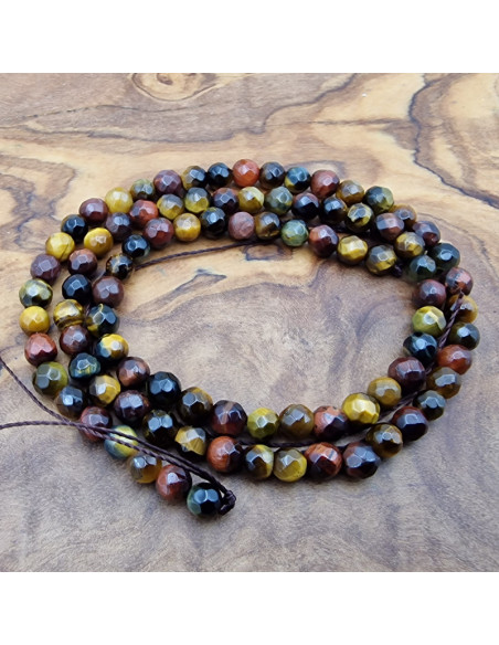 Tigeraugekette Multicolor 4mm facettiert