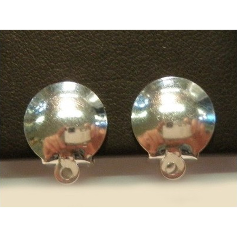 Ohrclip 12mm (2 Stk), Messing versilbert
