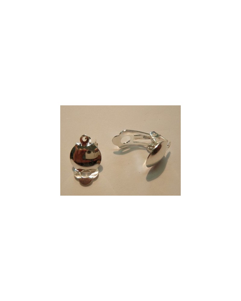 Ohrclip 12mm (2 Stk), Messing versilbert