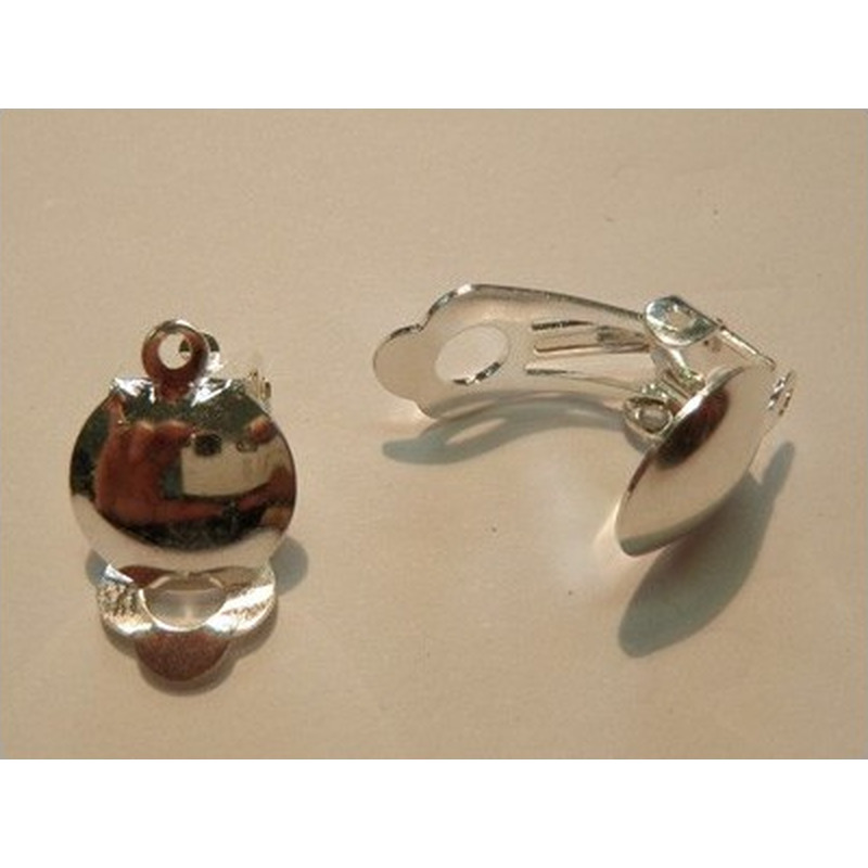 Ohrclip 12mm (2 Stk), Messing versilbert