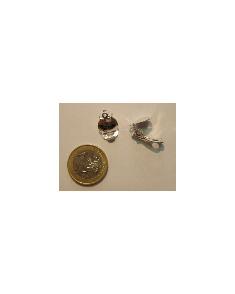Ohrclip 12mm (2 Stk), Messing versilbert