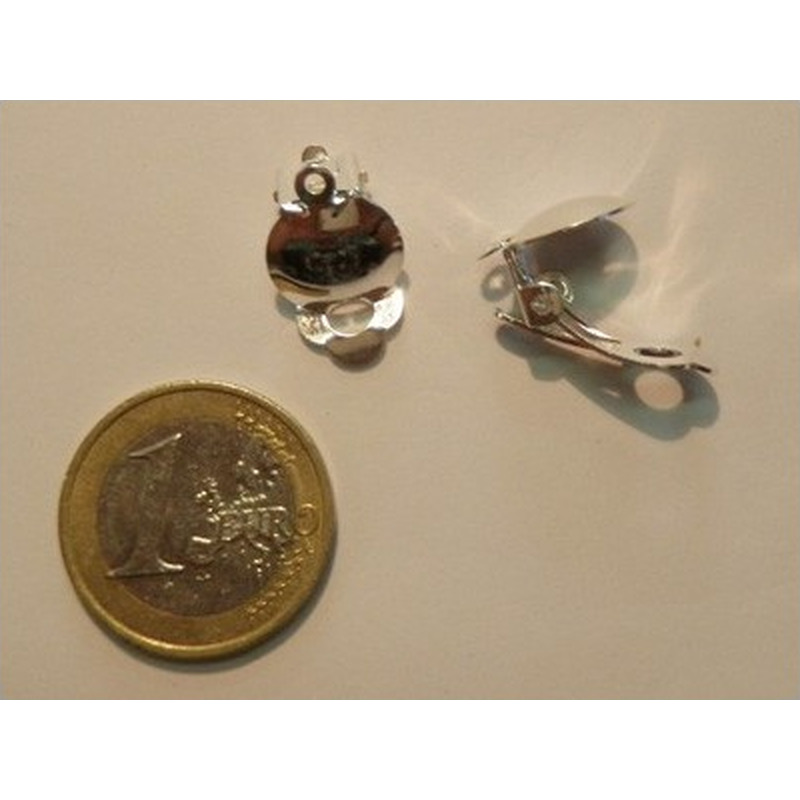 Ohrclip 12mm (2 Stk), Messing versilbert