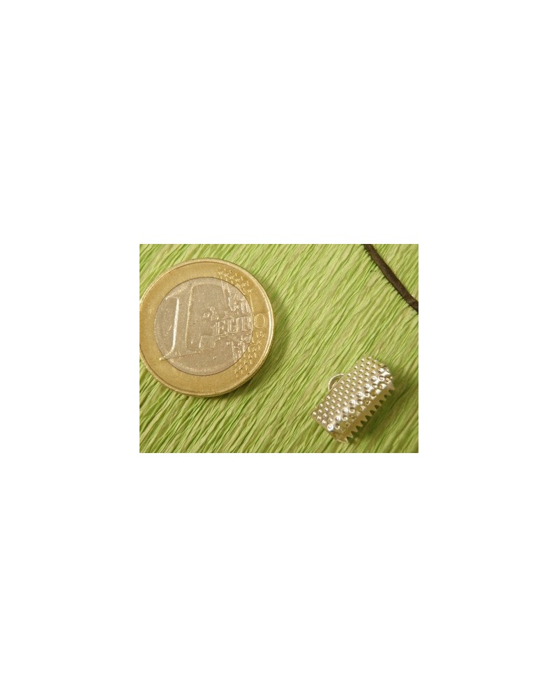 Bandcrimp 13mm, Messing silberfarben
