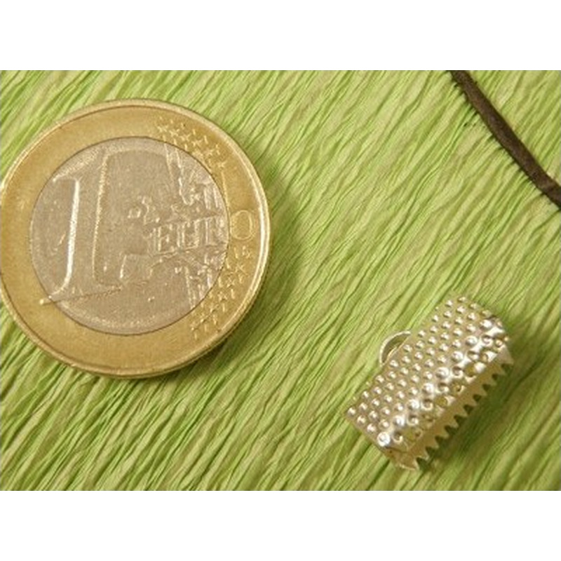 Bandcrimp 13mm, Messing silberfarben