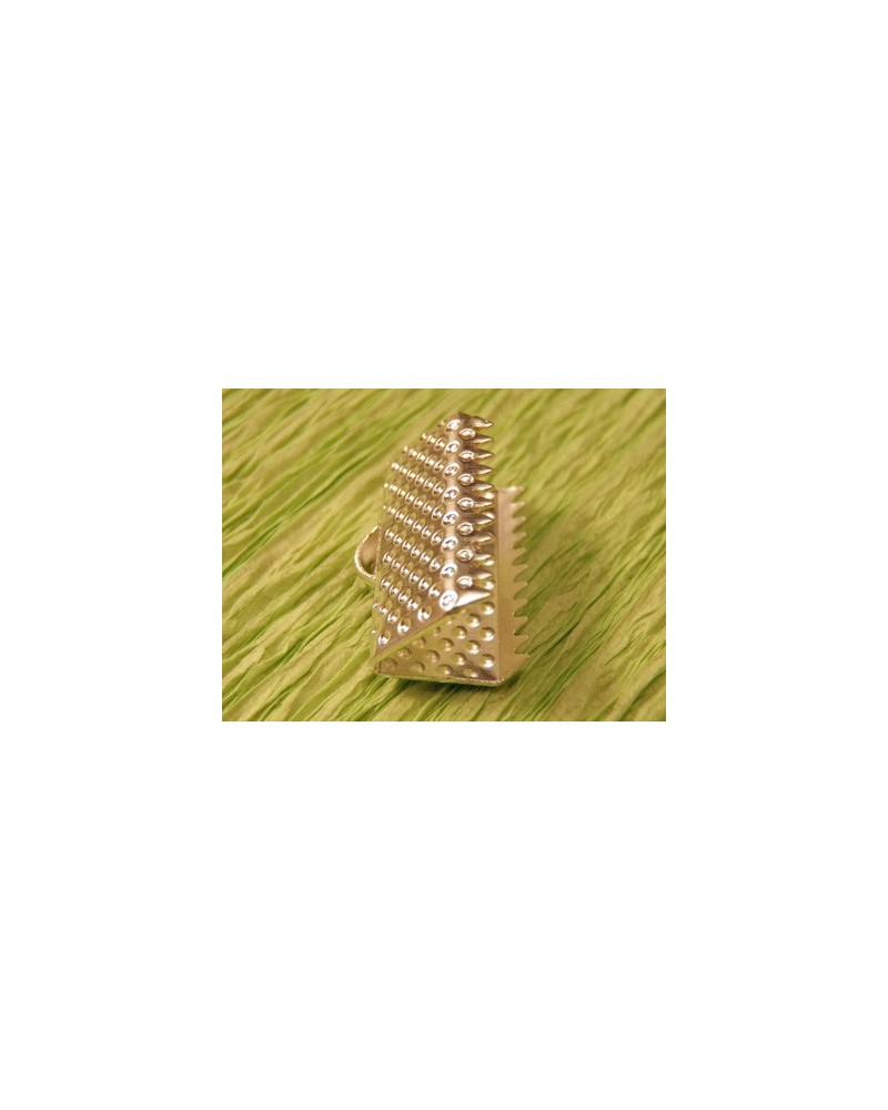 Bandcrimp 13mm, Messing silberfarben