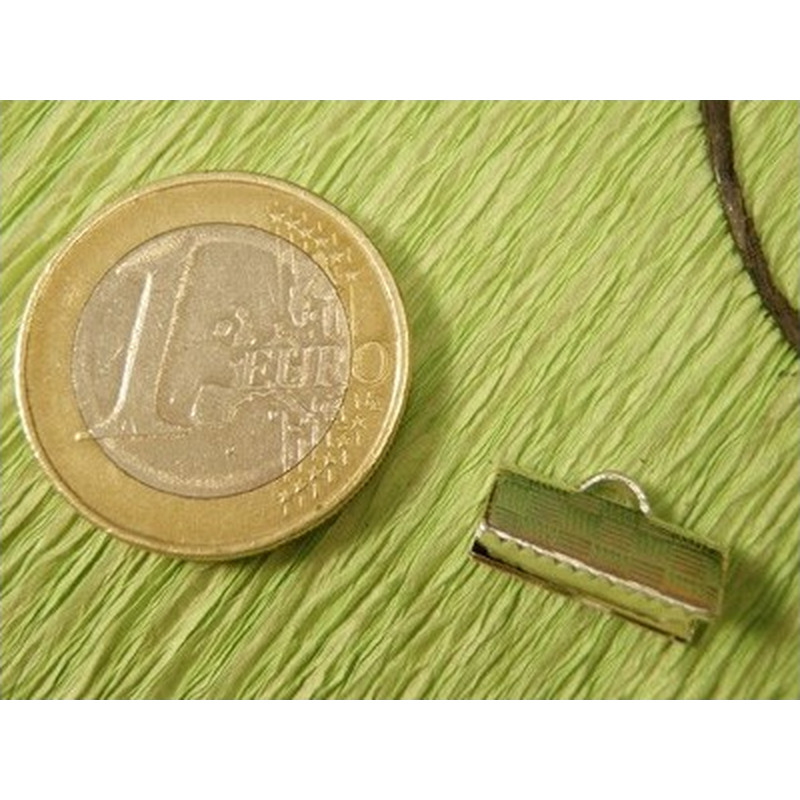 Bandcrimp 13mm, Messing silberfarben