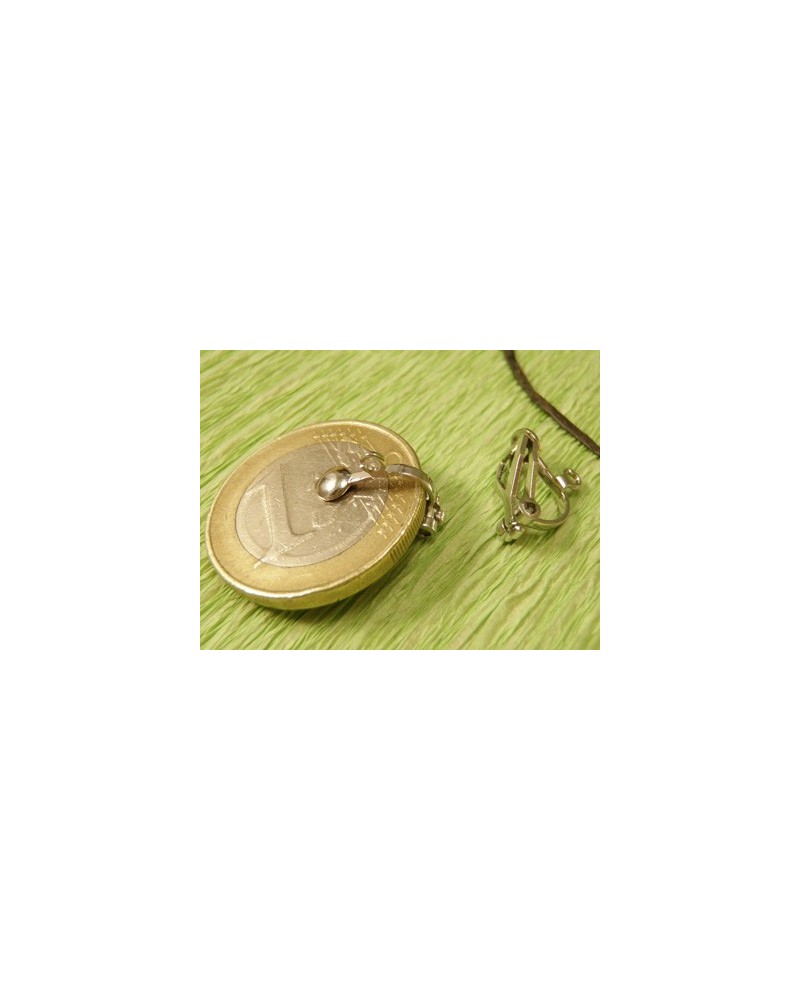 Ohrclip 4mm (2 Stk), Messing rhodiumfarben
