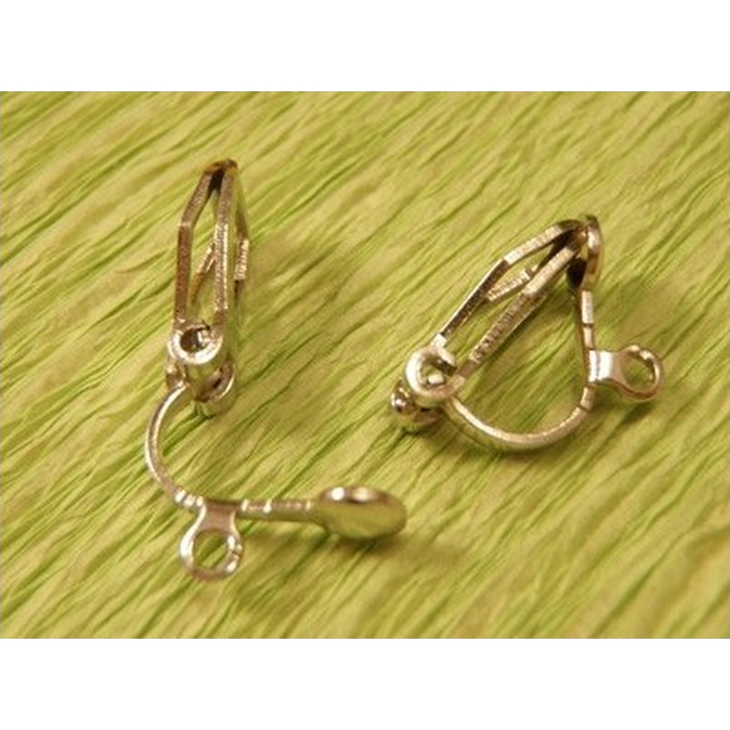 Ohrclip 4mm (2 Stk), Messing rhodiumfarben