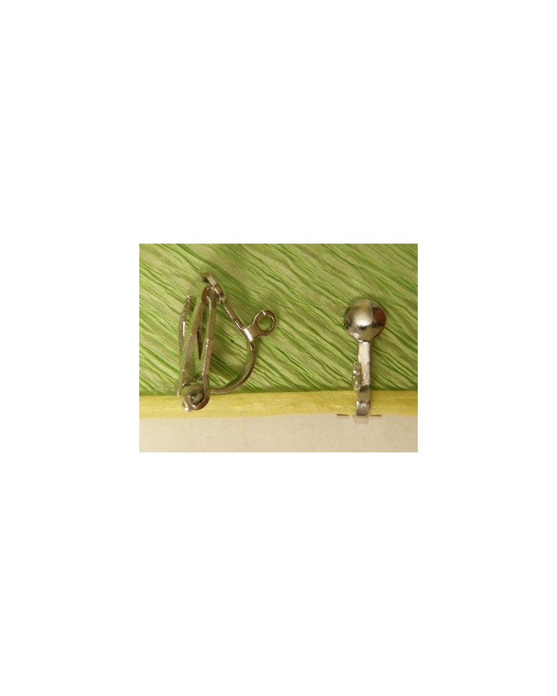 Ohrclip 4mm (2 Stk), Messing rhodiumfarben