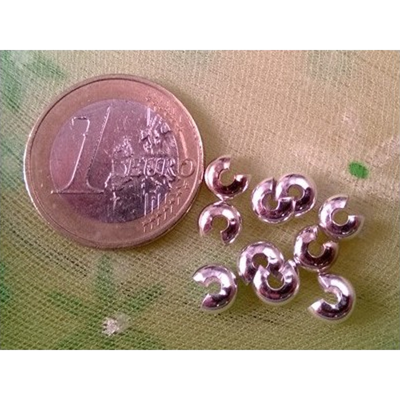 Kaschierkalotte 5mm, versilbert, 10 Stk