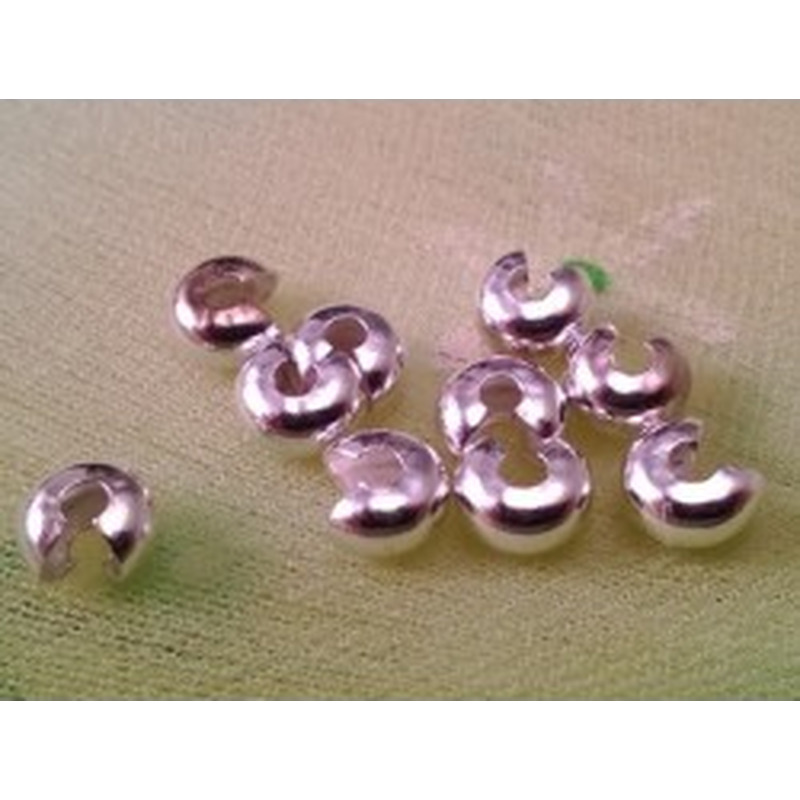 Kaschierkalotte 5mm, versilbert, 10 Stk