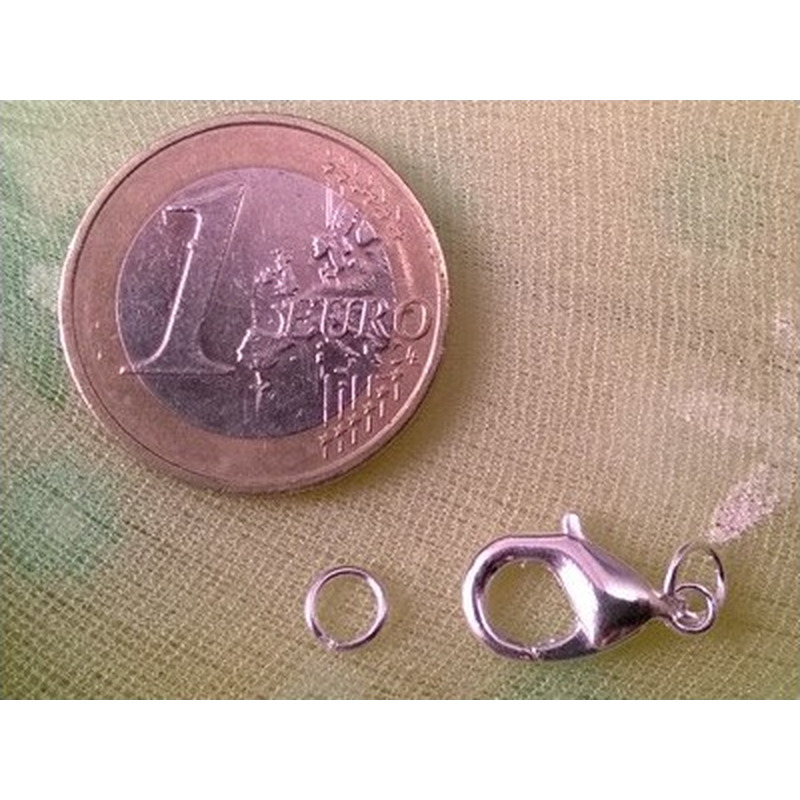 Karabinerset 15mm Messing versilbert