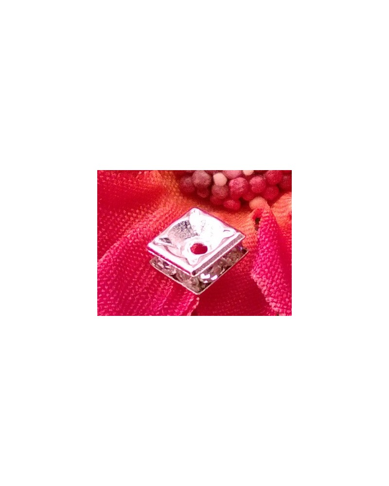Zwischenteil Strass 5x2.5mm, Messing versilbert