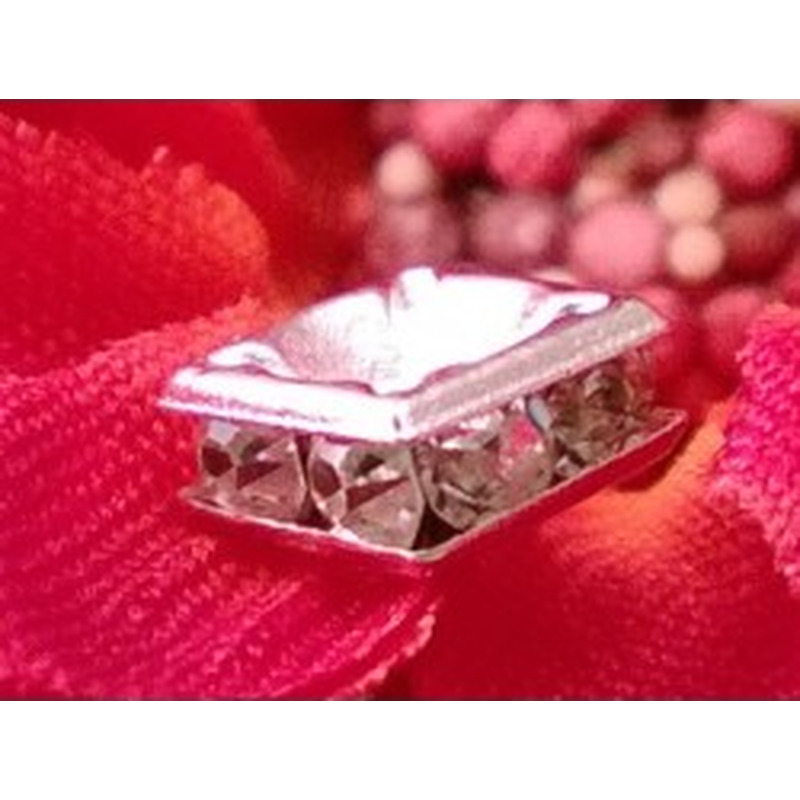 Zwischenteil Strass 5x2.5mm, Messing versilbert 2