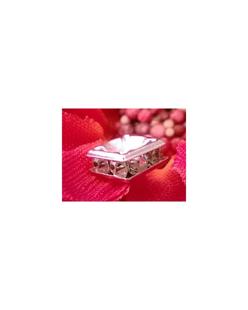 Zwischenteil Strass 5x2.5mm, Messing versilbert
