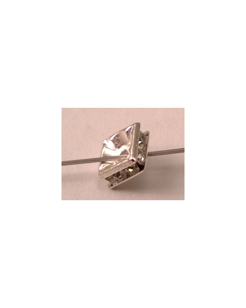 Zwischenteil Strass 5x2.5mm, Messing versilbert