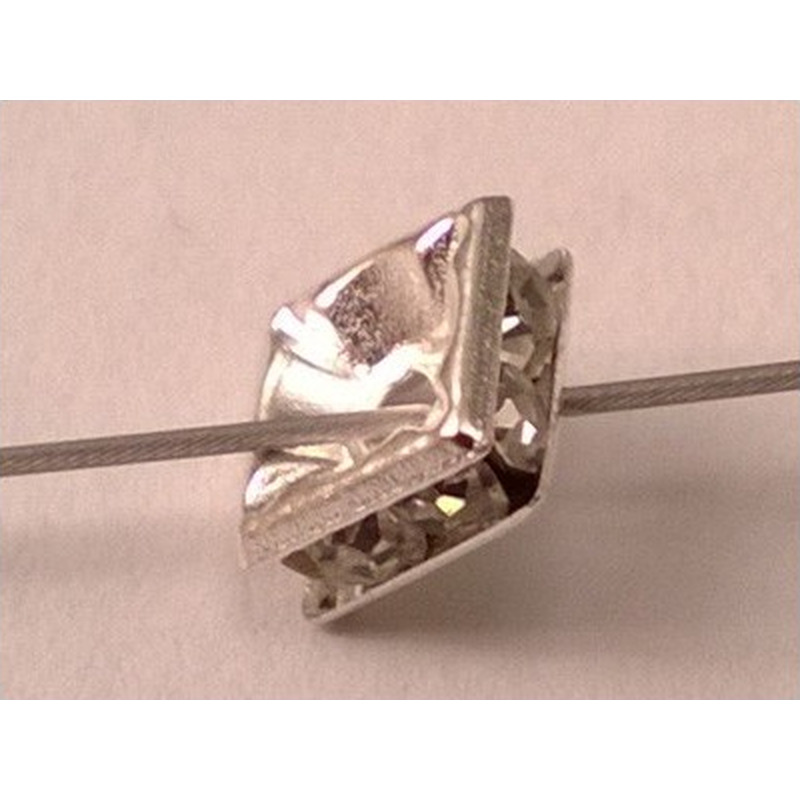 Zwischenteil Strass 5x2.5mm, Messing versilbert