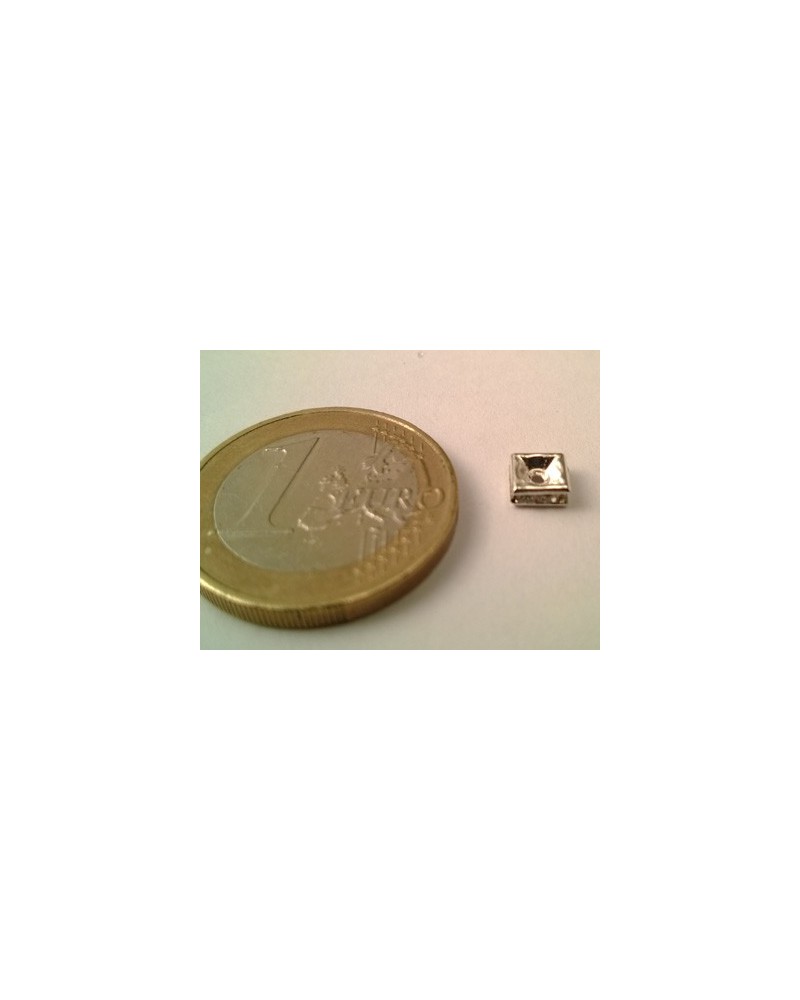 Zwischenteil Strass 5x2.5mm, Messing versilbert