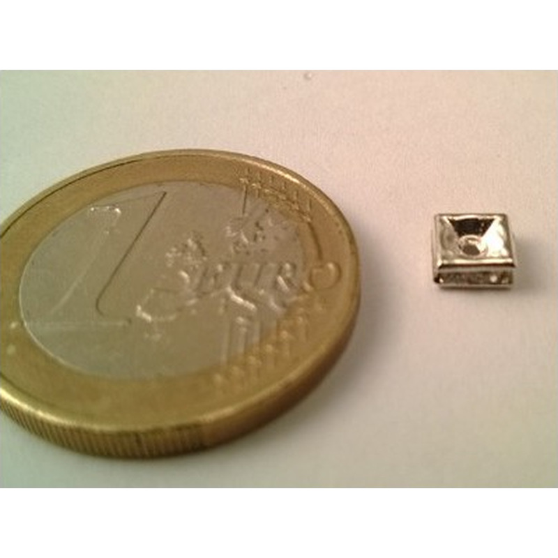 Zwischenteil Strass 5x2.5mm, Messing versilbert