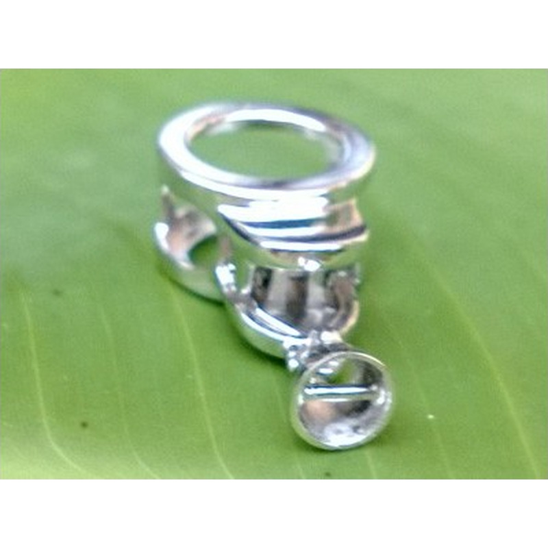 Clipschliesse 12.3x25mm, 925 Silber rhodiniert