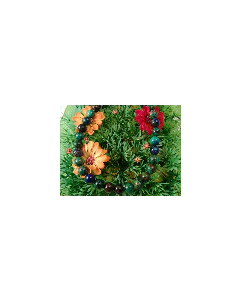 Azurit-Malachitkette 10mm NATUR