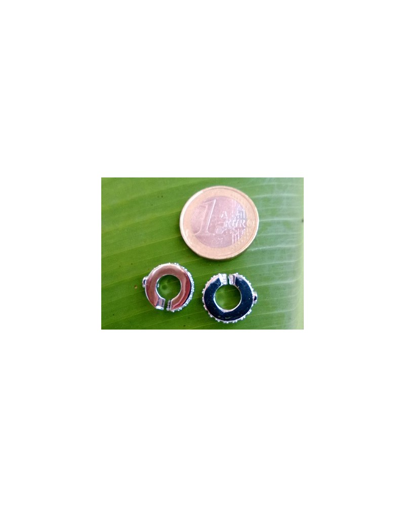 Schliesse 14mm, 925 Silber rhodiniert, Strass