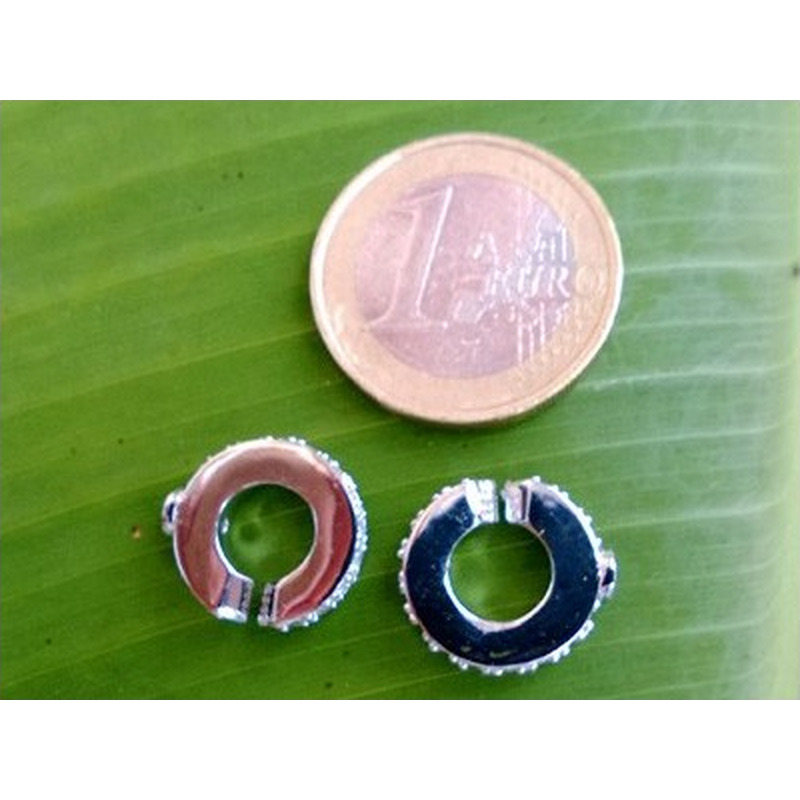 Schliesse 14mm, 925 Silber rhodiniert, Strass